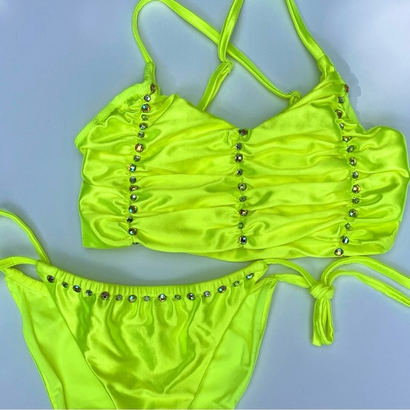 NWT Neon Rhinestone ASOS Bikini - Picture 2 of 3